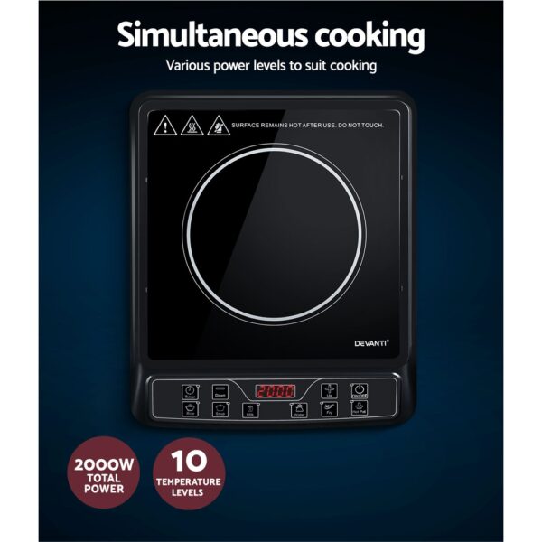 Devanti Induction Cooktop 30cm Portable Cooker - Image 5