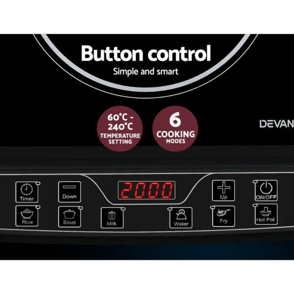 Devanti Induction Cooktop 30cm Portable Cooker - Image 6