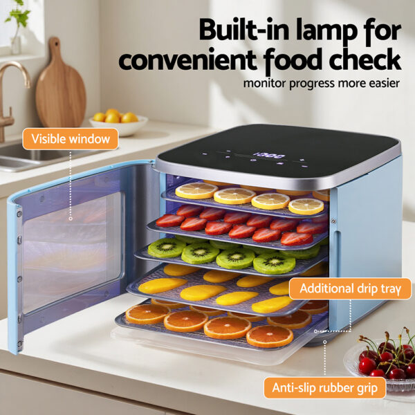 Devanti 5 Trays Food Dehydrator Mini Fruit Dryer 500W - Image 5